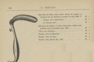Fig. 460. - Espéculo de Sims ©Catalogue illustrée. G. Creuzan, 1900| Bibliothèque Interuniversitaire de Santé (Paris)