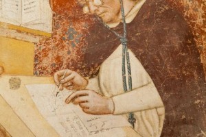 Tommaso da Modena (1326–1379) - Retrato do Cardeal Hugo of Saint-Cher [1352] ©Collection  Church of San Nicolò, Treviso, Italy